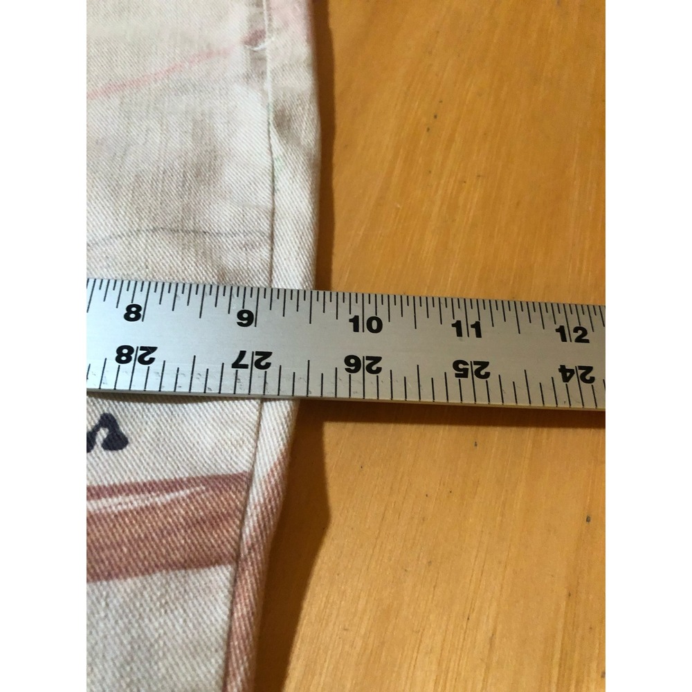 Anthropologie Moglea Hand Painted Abstract Straight Leg Jeans White Pink 26 - Picture 3 of 5